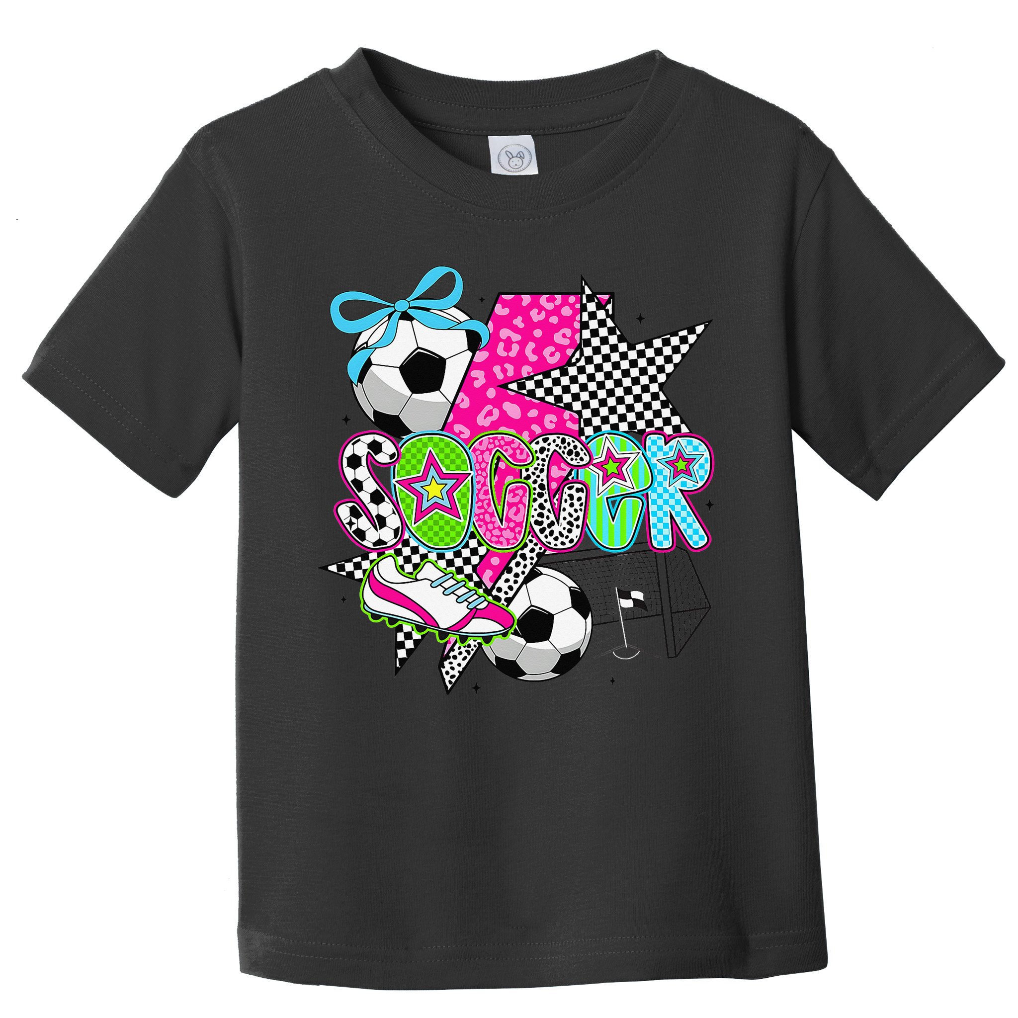 Preppy Soccer Coquette Checkered Star Mama Toddler T-Shirt