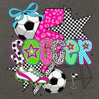 Preppy Soccer Coquette Checkered Star Mama Cotton Canvas Backpack