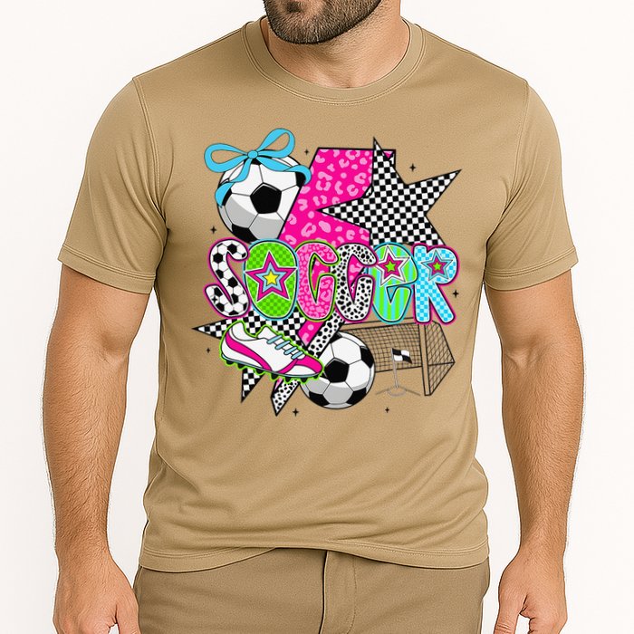 Preppy Soccer Coquette Checkered Star Mama Cooling Performance Crew T-Shirt
