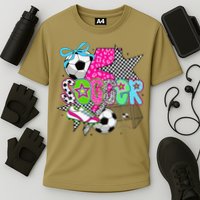 Preppy Soccer Coquette Checkered Star Mama Cooling Performance Crew T-Shirt