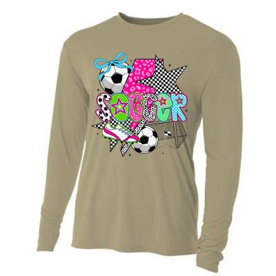 Preppy Soccer Coquette Checkered Star Mama Cooling Performance Long Sleeve Crew