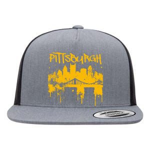 Pittsburgh Steel City Skyline Flat Bill Trucker Hat