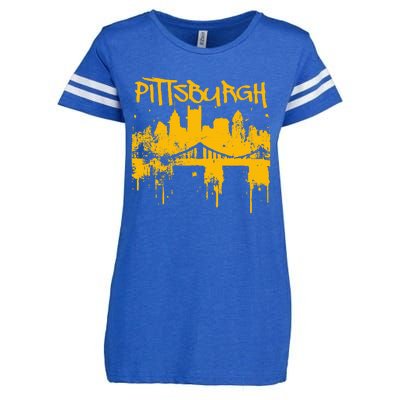 Pittsburgh Steel City Skyline Enza Ladies Jersey Football T-Shirt