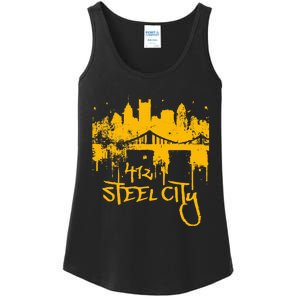 Pittsburgh Steel City Skyline Ladies Essential Tank