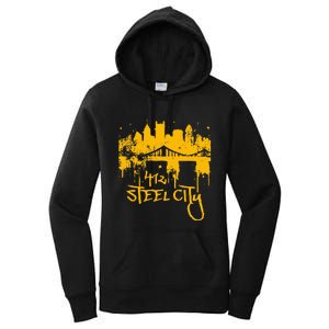 Pittsburgh Steel City Skyline Women's Pullover Hoodie