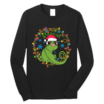 Pascal Santa Christmas Lights Santa Pascal Frog Christmas Long Sleeve Shirt