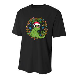 Pascal Santa Christmas Lights Santa Pascal Frog Christmas Youth Performance Sprint T-Shirt