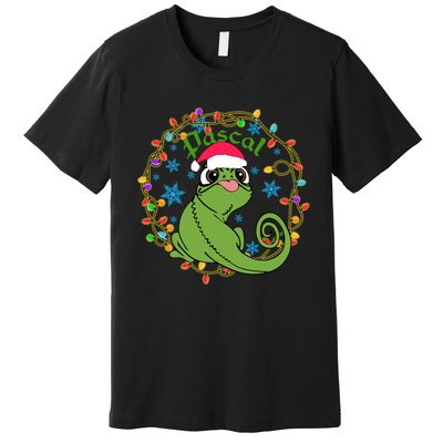 Pascal Santa Christmas Lights Santa Pascal Frog Christmas Premium T-Shirt