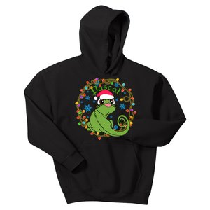 Pascal Santa Christmas Lights Santa Pascal Frog Christmas Kids Hoodie