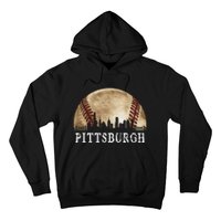 Pittsburgh Skyline City Vintage Baseball Lover Hoodie