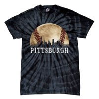 Pittsburgh Skyline City Vintage Baseball Lover Tie-Dye T-Shirt