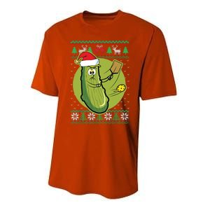 Pickleball Santa Claus Ugly Christmas Pattern Funny Gift Performance Sprint T-Shirt