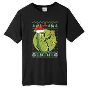 Pickleball Santa Claus Ugly Christmas Pattern Funny Gift Tall Fusion ChromaSoft Performance T-Shirt