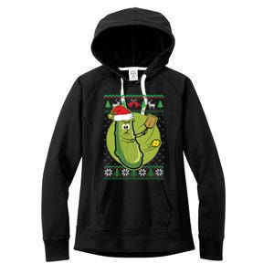 Pickleball Santa Claus Ugly Christmas Pattern Funny Gift Women's Fleece Hoodie