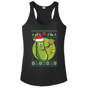 Pickleball Santa Claus Ugly Christmas Pattern Funny Gift Ladies PosiCharge Competitor Racerback Tank