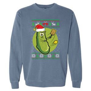 Pickleball Santa Claus Ugly Christmas Pattern Funny Gift Garment-Dyed Sweatshirt