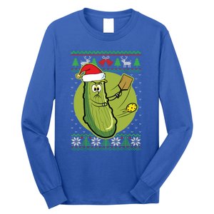 Pickleball Santa Claus Ugly Christmas Pattern Funny Gift Long Sleeve Shirt