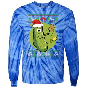 Pickleball Santa Claus Ugly Christmas Pattern Funny Gift Tie-Dye Long Sleeve Shirt