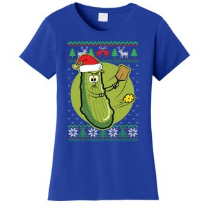 Pickleball Santa Claus Ugly Christmas Pattern Funny Gift Women's T-Shirt