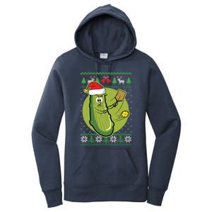 Pickleball Santa Claus Ugly Christmas Pattern Funny Gift Women's Pullover Hoodie