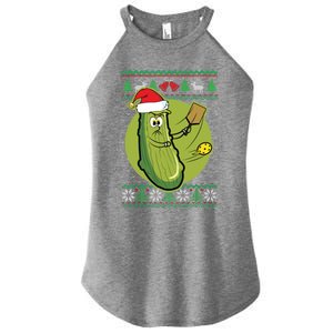 Pickleball Santa Claus Ugly Christmas Pattern Funny Gift Women's Perfect Tri Rocker Tank