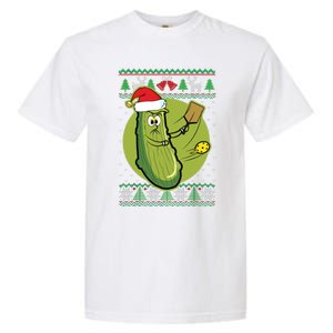 Pickleball Santa Claus Ugly Christmas Pattern Funny Gift Garment-Dyed Heavyweight T-Shirt