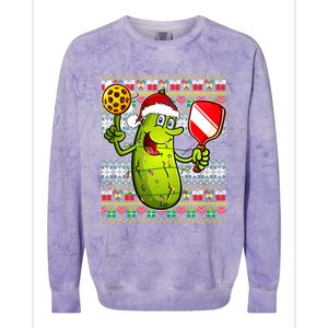 Pickleball Santa Claus Ugly Christmas Pattern Gift Colorblast Crewneck Sweatshirt