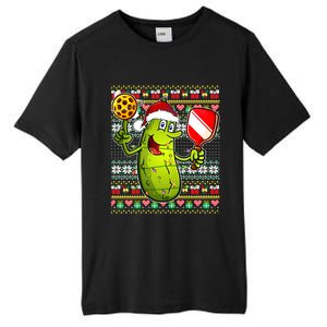 Pickleball Santa Claus Ugly Christmas Pattern Gift Tall Fusion ChromaSoft Performance T-Shirt