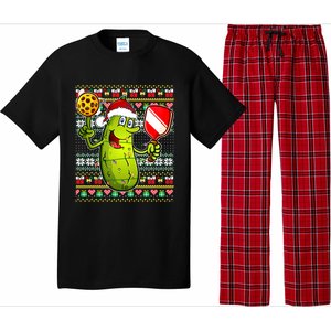 Pickleball Santa Claus Ugly Christmas Pattern Gift Pajama Set