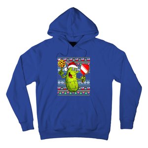 Pickleball Santa Claus Ugly Christmas Pattern Gift Hoodie