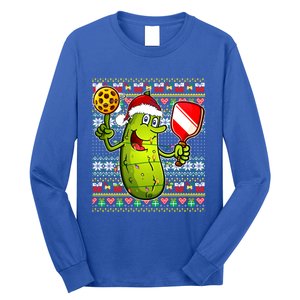 Pickleball Santa Claus Ugly Christmas Pattern Gift Long Sleeve Shirt