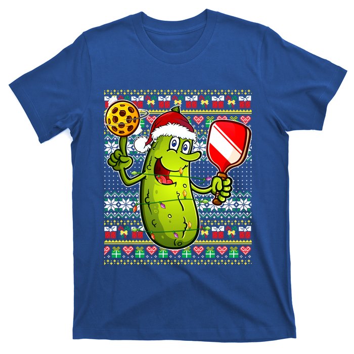 Pickleball Santa Claus Ugly Christmas Pattern Gift T-Shirt