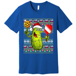 Pickleball Santa Claus Ugly Christmas Pattern Gift Premium T-Shirt