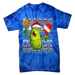 Pickleball Santa Claus Ugly Christmas Pattern Gift Tie-Dye T-Shirt