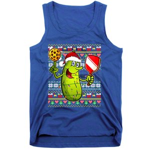 Pickleball Santa Claus Ugly Christmas Pattern Gift Tank Top