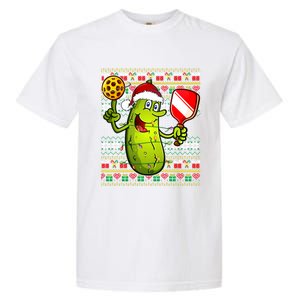 Pickleball Santa Claus Ugly Christmas Pattern Gift Garment-Dyed Heavyweight T-Shirt