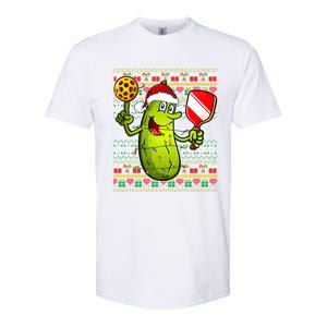 Pickleball Santa Claus Ugly Christmas Pattern Gift Softstyle CVC T-Shirt