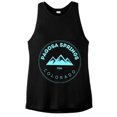 Pagosa Springs Colorado Mountain Town Elevated CO Skiing Ladies PosiCharge Tri-Blend Wicking Tank