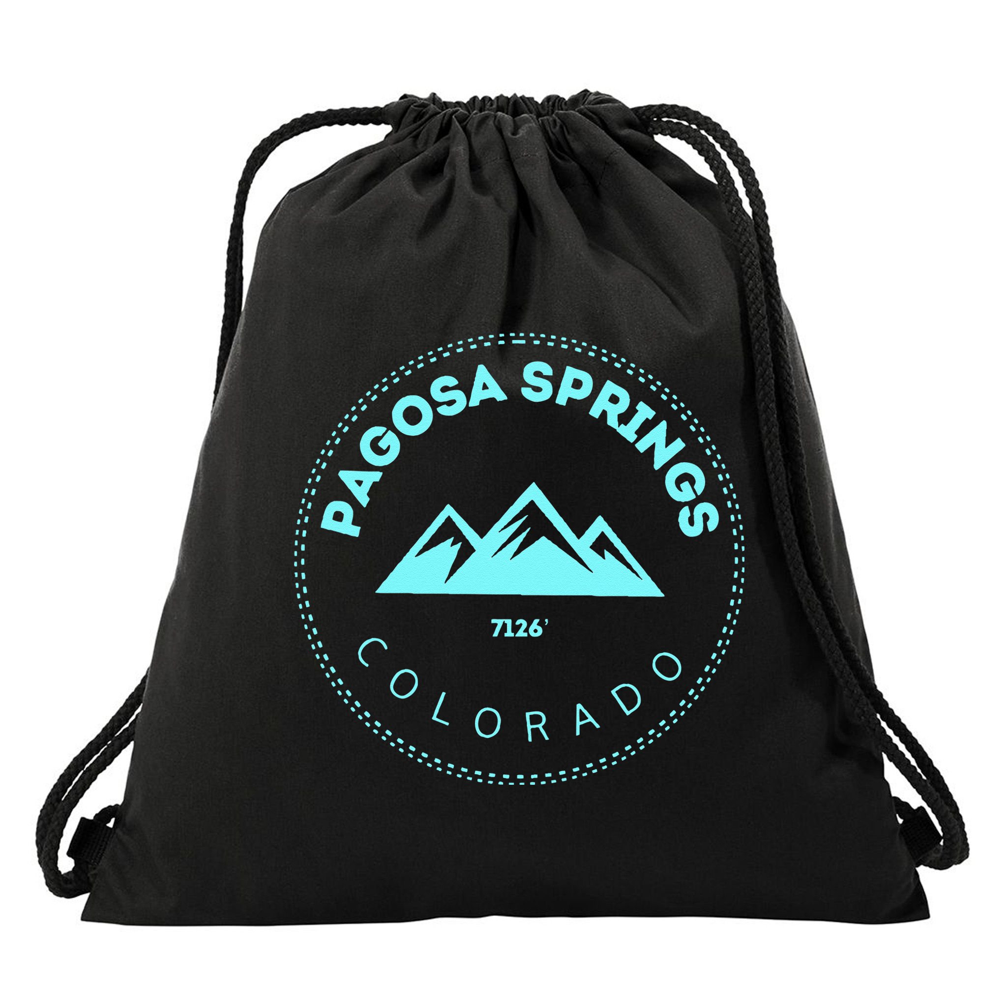 Pagosa Springs Colorado Mountain Town Elevated CO Skiing Drawstring Bag