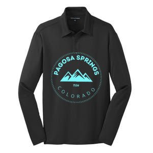 Pagosa Springs Colorado Mountain Town Elevated CO Skiing Silk Touch Performance Long Sleeve Polo