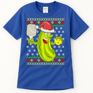 Pickleball Santa Claus Ugly Christmas Pattern Gift Tall T-Shirt