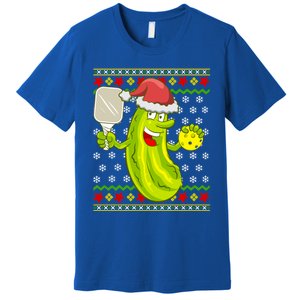 Pickleball Santa Claus Ugly Christmas Pattern Gift Premium T-Shirt