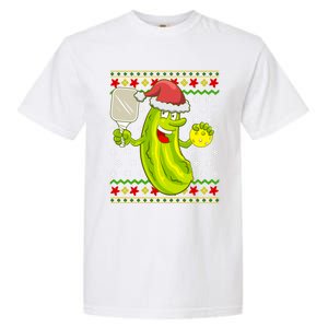 Pickleball Santa Claus Ugly Christmas Pattern Gift Garment-Dyed Heavyweight T-Shirt