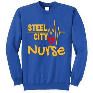 Pittsburgh Steel City Nurse Heartbeat Love Health Care Great Gift Sweatshirt