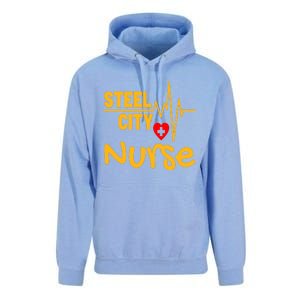 Pittsburgh Steel City Nurse Heartbeat Love Health Care Great Gift Unisex Surf Hoodie