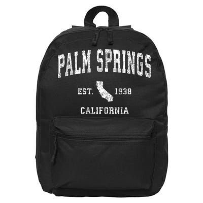 Palm Springs California Ca Vintage Established Athletic Sports Design 16 in Basic Backpack