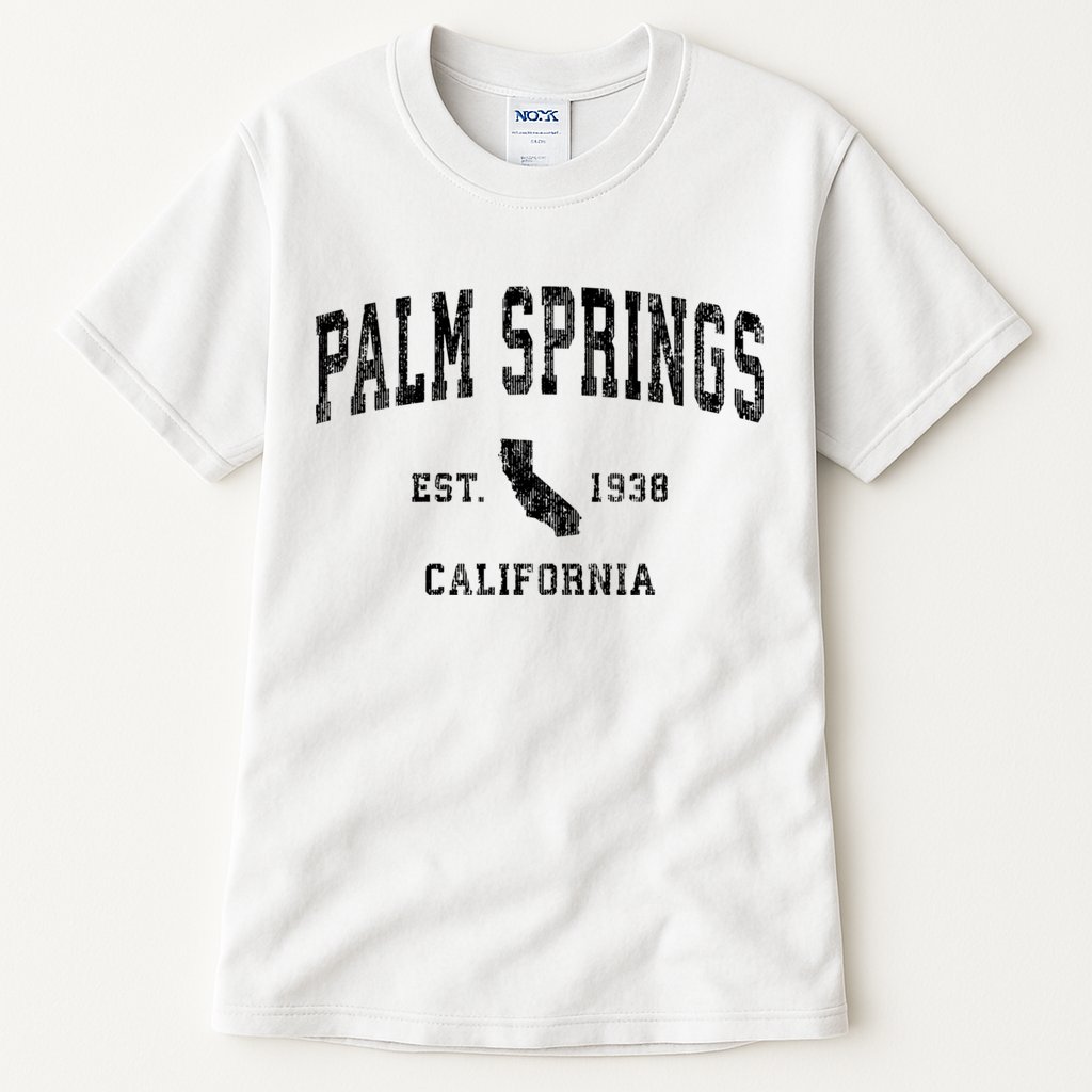 Palm Springs California Ca Vintage Established Athletic Sports Design Tall T-Shirt