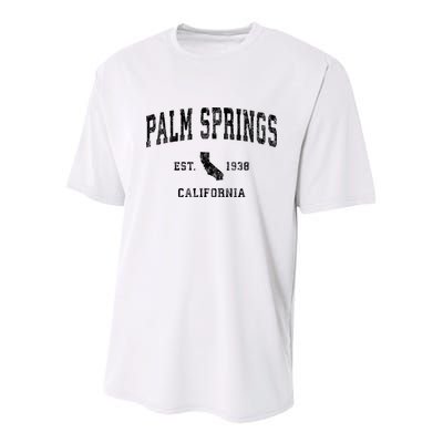 Palm Springs California Ca Vintage Established Athletic Sports Design Youth Performance Sprint T-Shirt