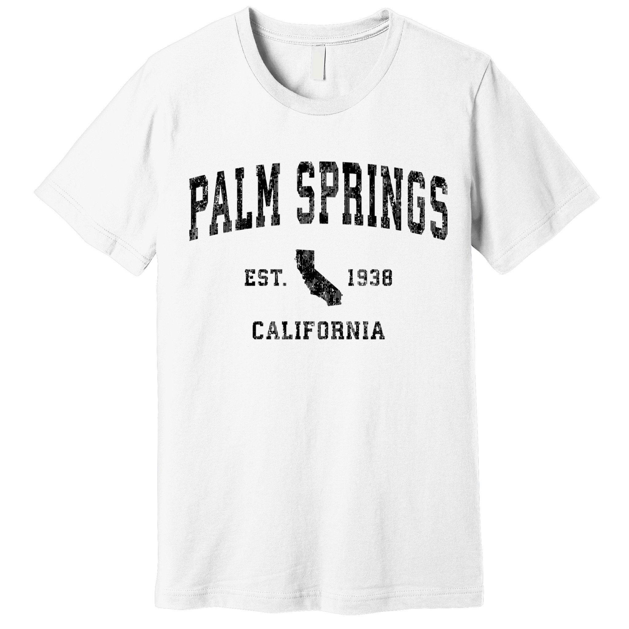 Palm Springs California Ca Vintage Established Athletic Sports Design Premium T-Shirt