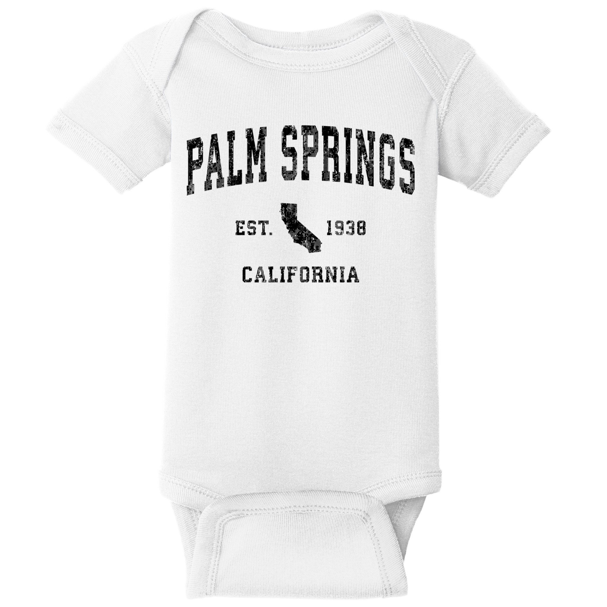 Palm Springs California Ca Vintage Established Athletic Sports Design Baby Bodysuit